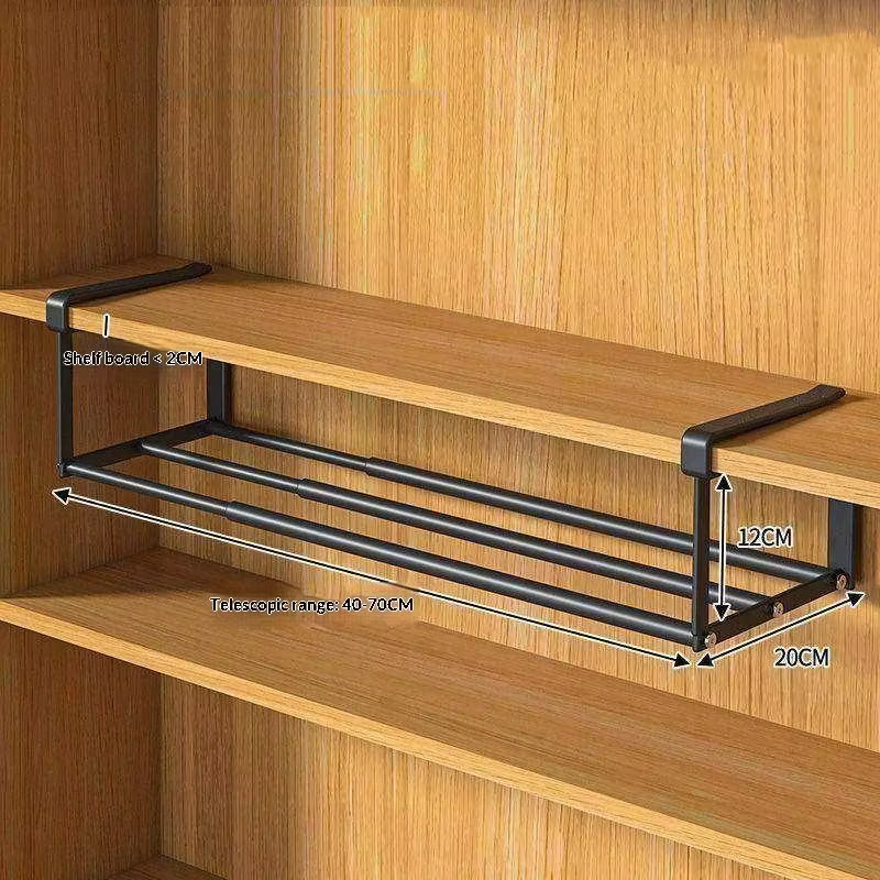 Organisateur de rangement de placard extensible et réglable pour une installation facile dans la cha