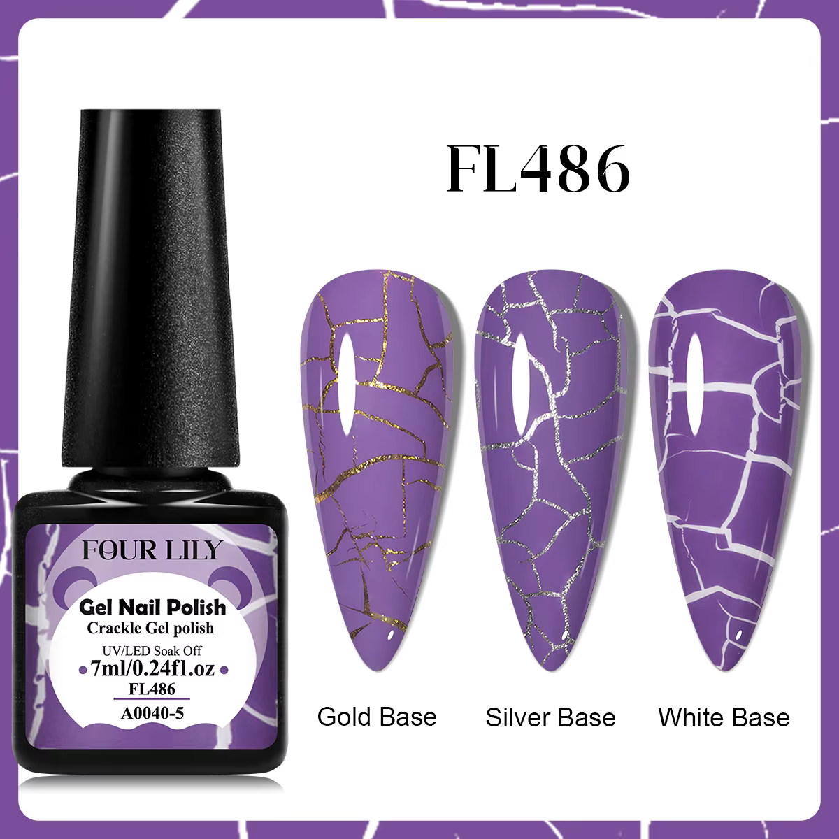 Quatre Lily 7ml Crackle Gel vernis à ongles hybride naturel sec bricolage Nail Art Cracking Gel vern