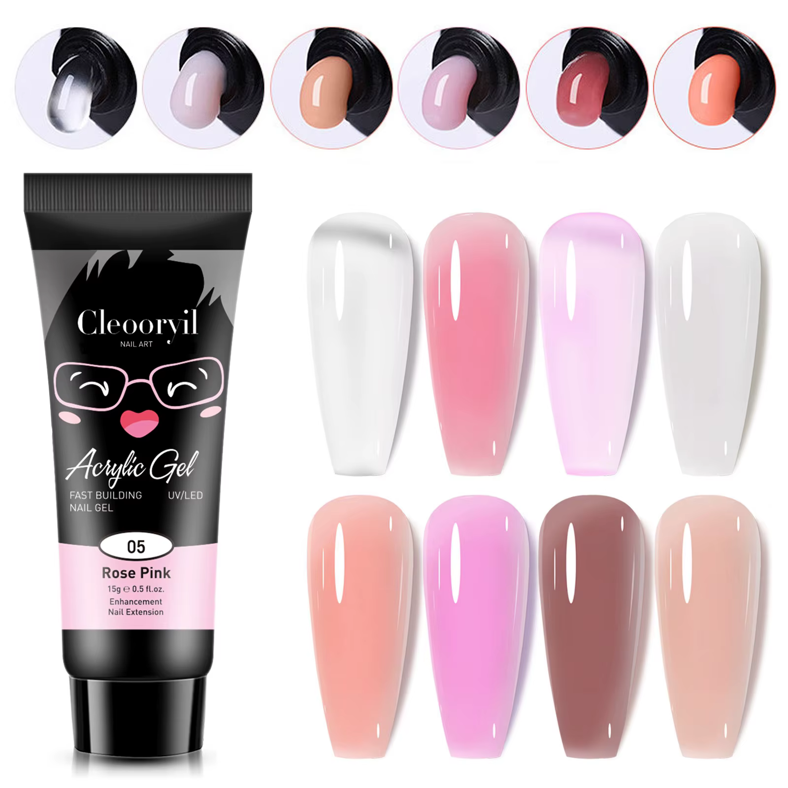 Gel d'extension d'ongles en Poly acrylique, 15ml/30ml, pour construire des ongles, UV LED, Extension