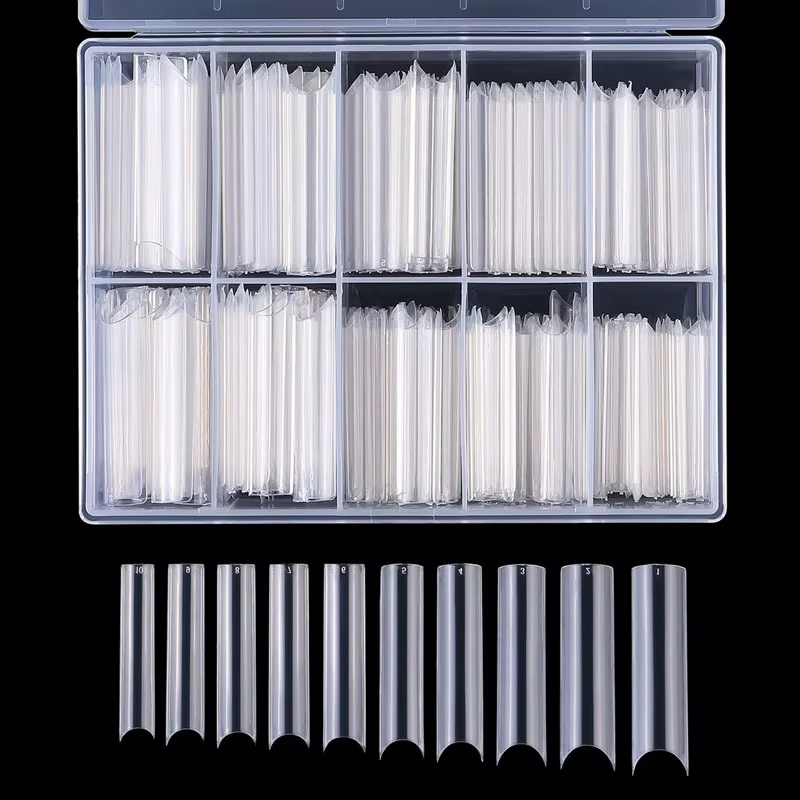 200/240 pièces XXL carré presse sur faux ongles conseils C incurvé droit acrylique Extra Long clair 