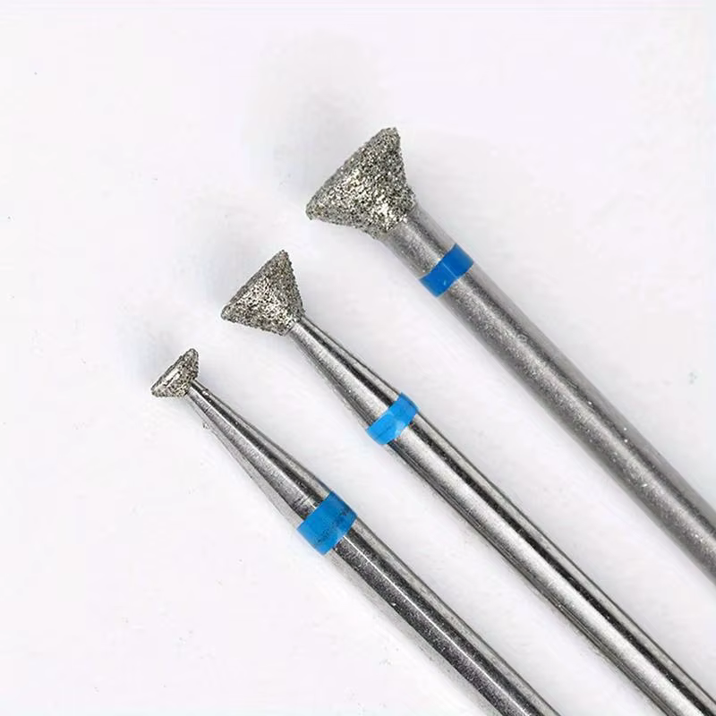 Tête de polissage pour Nail Art, disque de meulage, bavure, broyeur en T, diamant, foret électrique