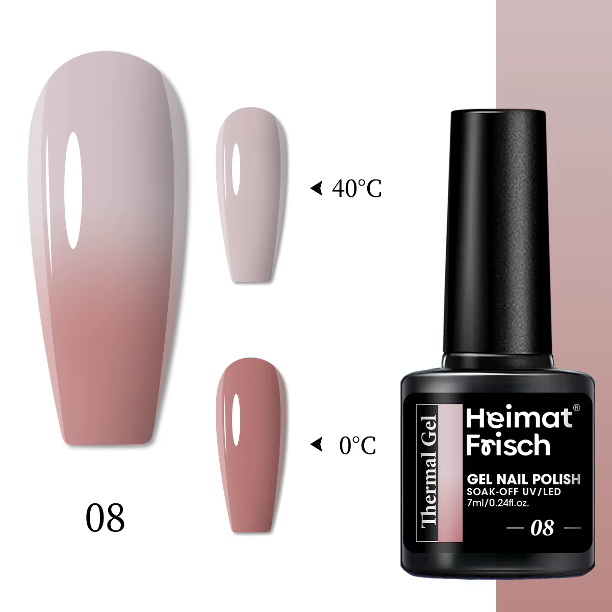 Vernis à ongles gel à couleur changeante sensible à la chaleur de 7ml, patchs pour ongles en gel amo