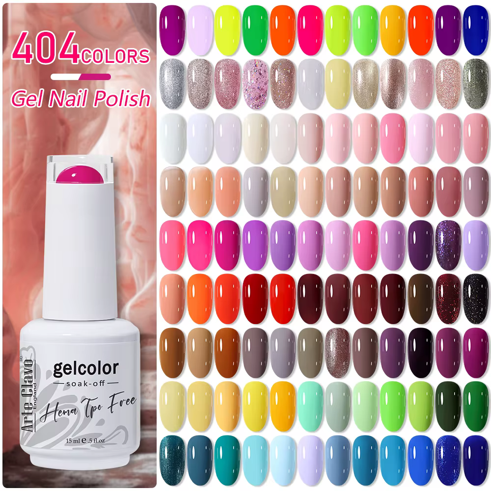 Arte Clavo Gel vernis à ongles 400 couleurs 15ml Semi Permanent Gel vernis Base couche de finition N