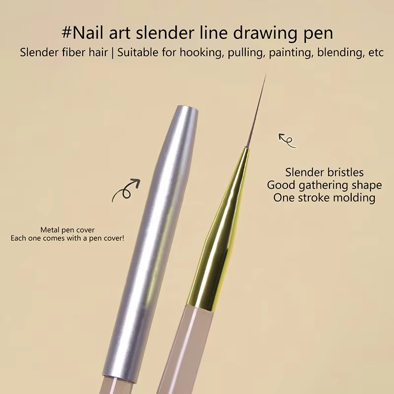 Pinceaux de revêtement pour Nail Art, brosse à ongles en Gel, vernis à ongles extrêmement fin, pince