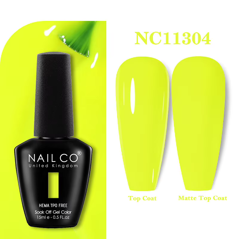 NAILCO 15ml Vernis à Ongles Gel Néon Fluorescent Semi-Permanent Soak-Off UV LED Hybride pour Manucur