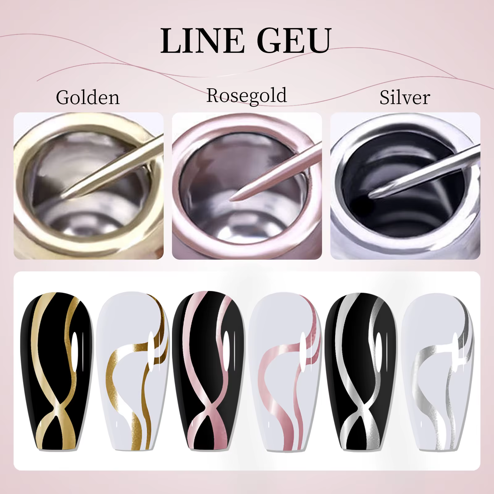 Vernis à ongles Gel à revêtement métallique or argent, effet métallique miroir chromé, Super lumineu