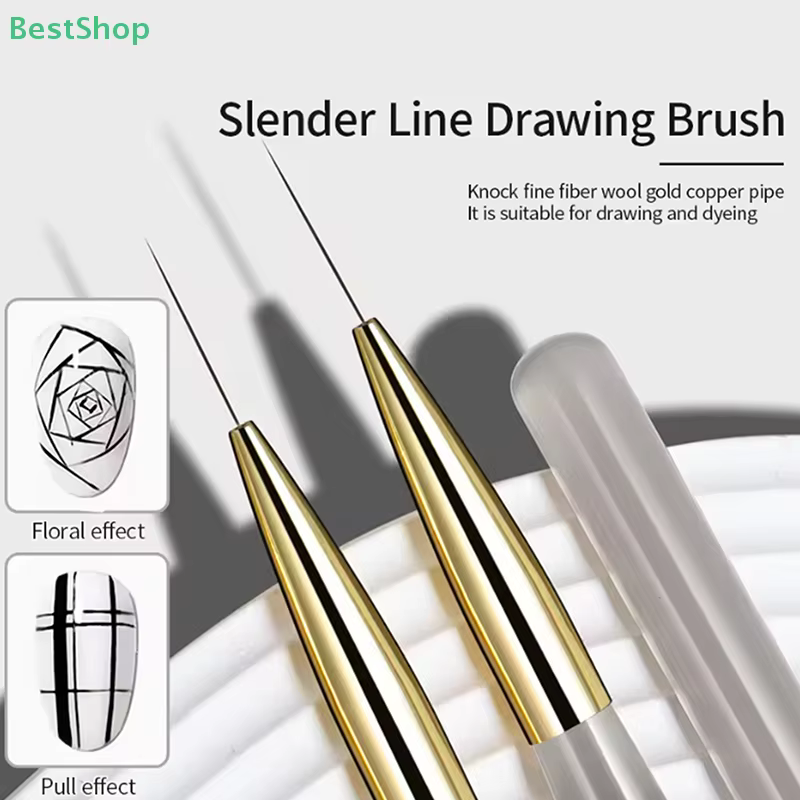 ♥ ♥ ♥ 5 pinceaux fins pour nail art – Kit de peinture de fleurs et de dessin au trait en acrylique