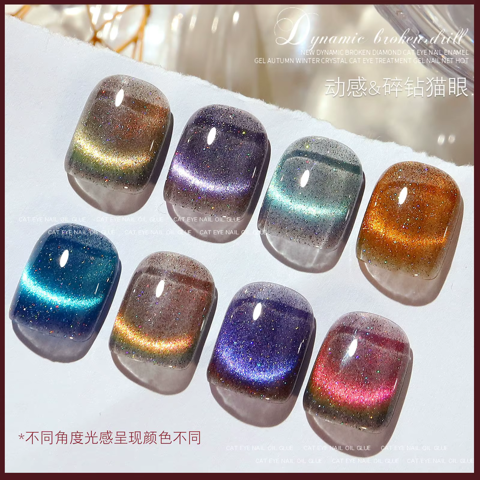 Aimant en cristal bleu Gel pour les yeux de chat réfléchissant Laser réfléchissant Semi Permanent UV