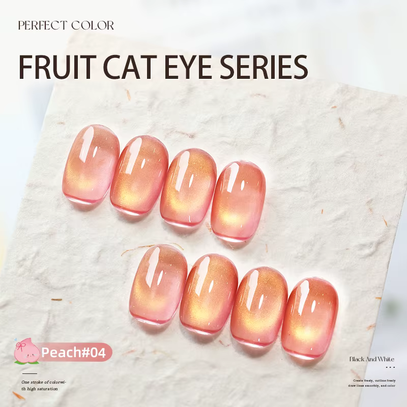 Vernis à ongles Gel œil de chat aux fruits, couleur parfaite, ensemble de vernis à ongles Ge à paill