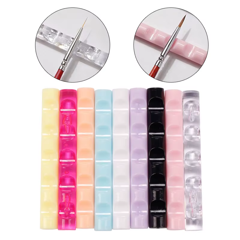 Support de brosse à ongles à 5 grilles, organisateur d'étagère, support de stylo transparent en acry