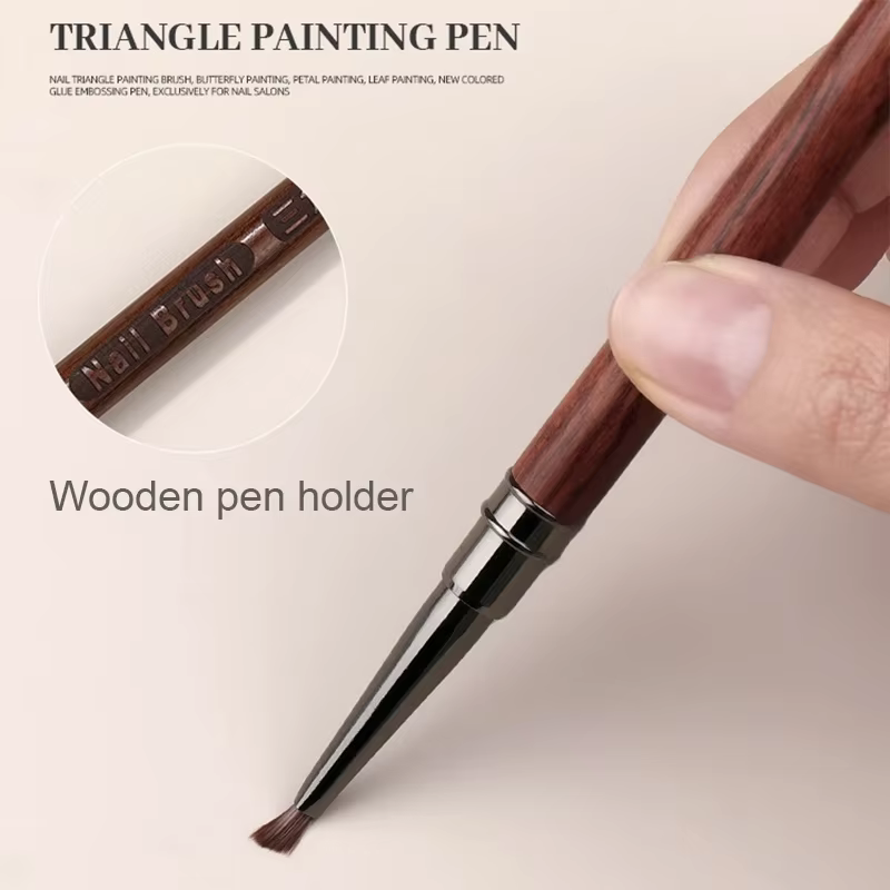 Pinceau triangulaire pour nail art, motifs 3D, pinceau à ongles en acrylique pour photothérapie, gel