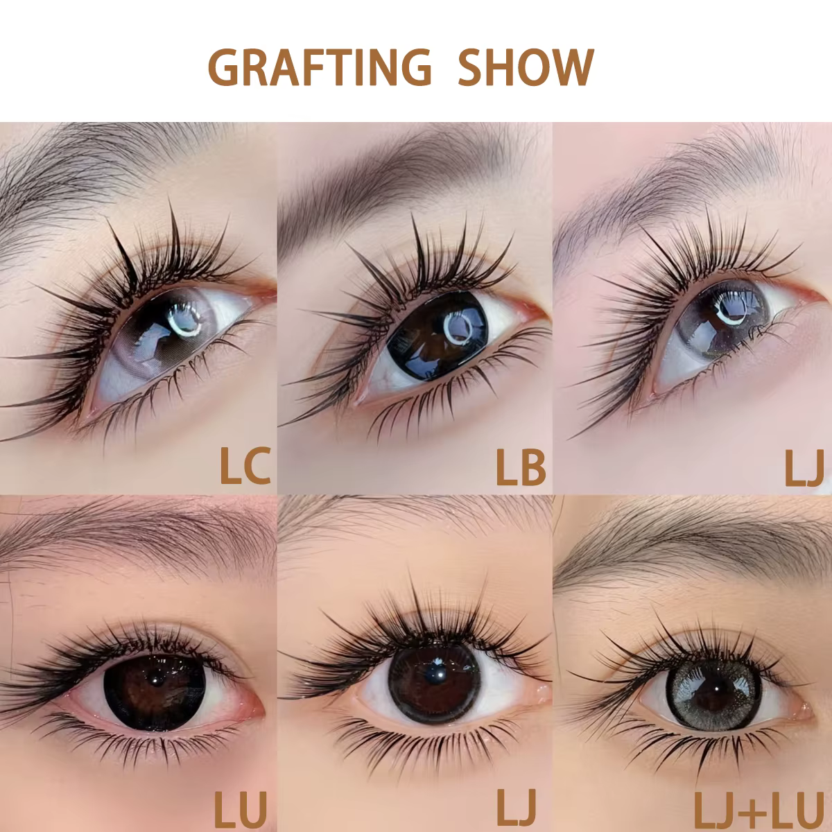 Domi Faux vison Faux Extensions de cils individuels LB LC LD LJ LU Curl Mix haute qualité Faux Camél