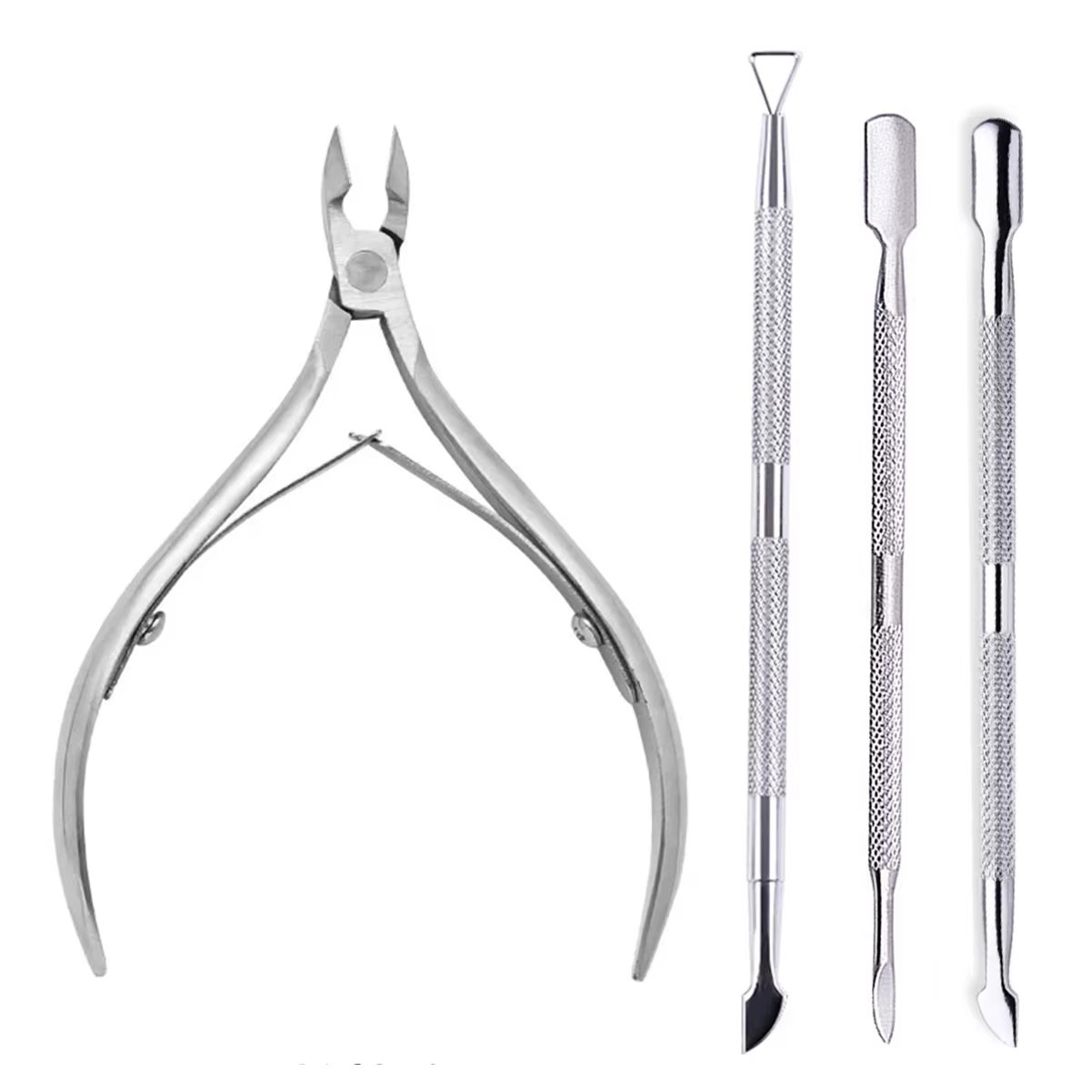 Coupe-ongles professionnel en acier inoxydable, ciseaux, pince multifonction, poussoir à cuticules,