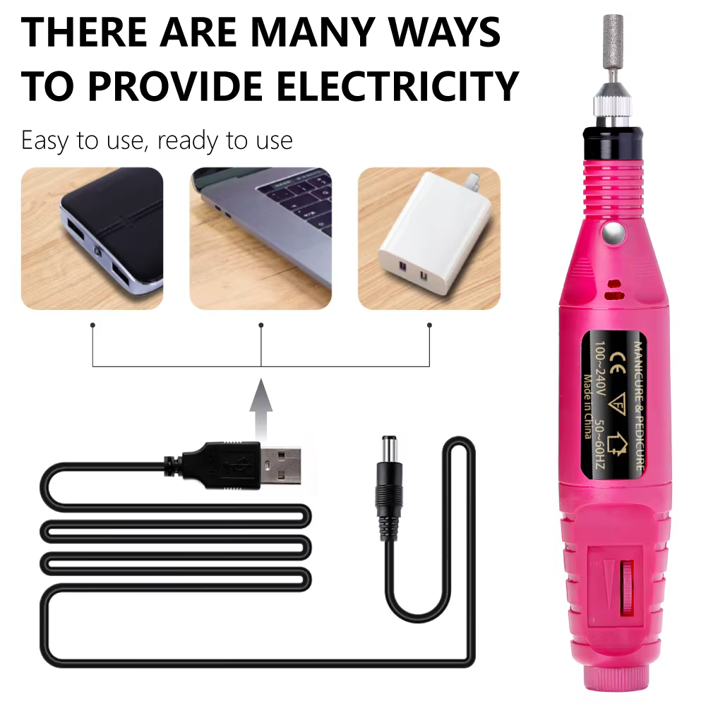 LINMANDA ensemble de manucure USB perceuse à ongles électrique Kit de lime de vernis avec lampe à LE