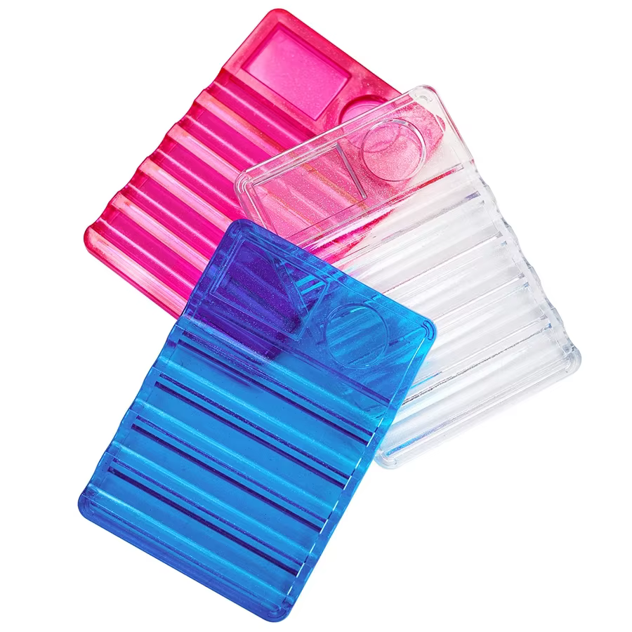 Porte-stylo polyvalent en acrylique pour Nail Art, support de brosse à 5 compartiments avec Palette