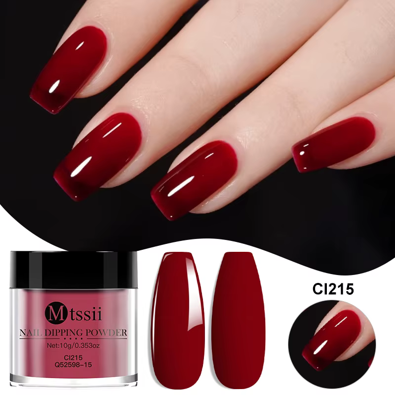 MTSSII 10g poudre à tremper pour ongles naturel sec sans lampe Cure bricolage Nail Art décoration Pi