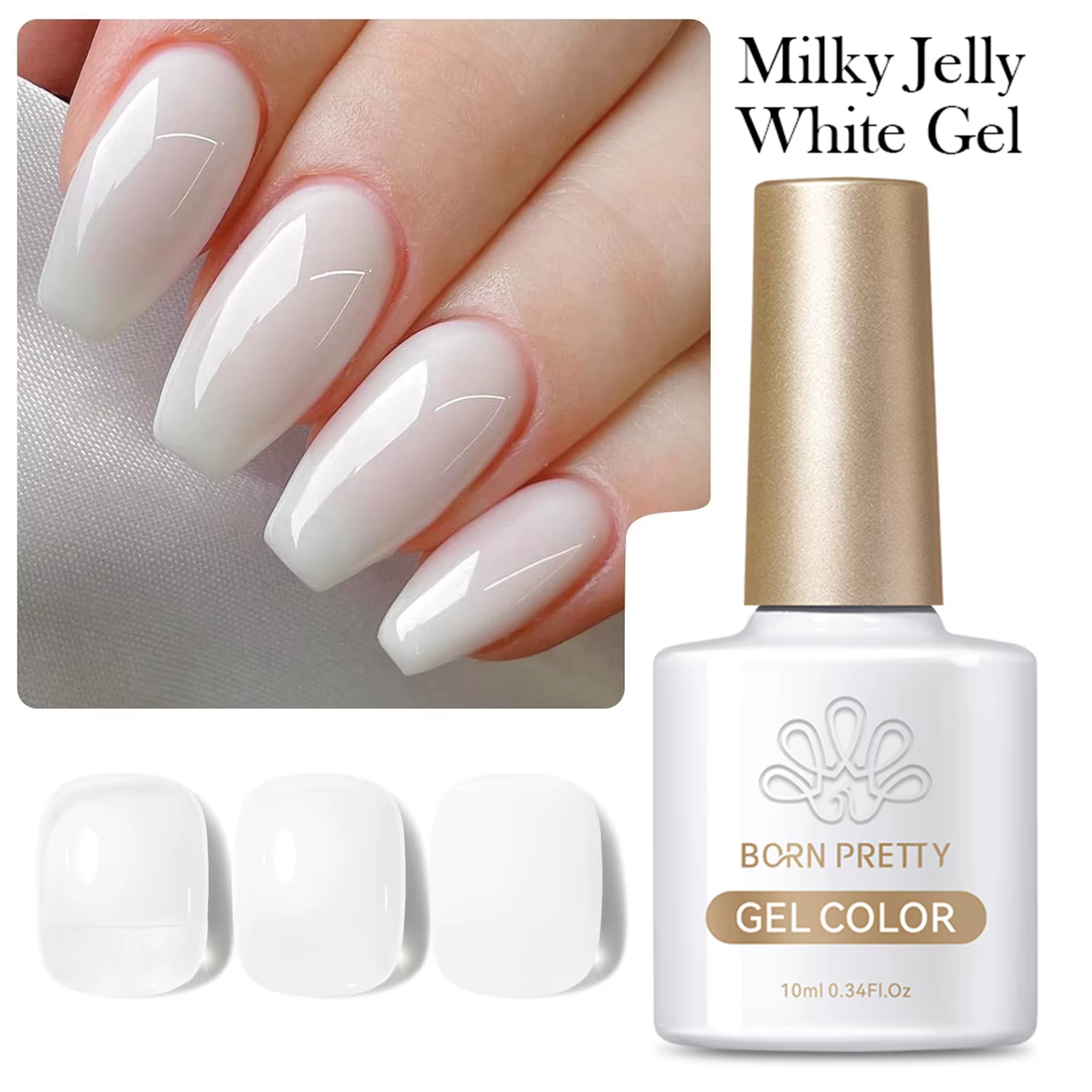 BORN PRETTY 10ml gelée laiteuse blanc Gel vernis à ongles gelée couleur nue longue durée couverture