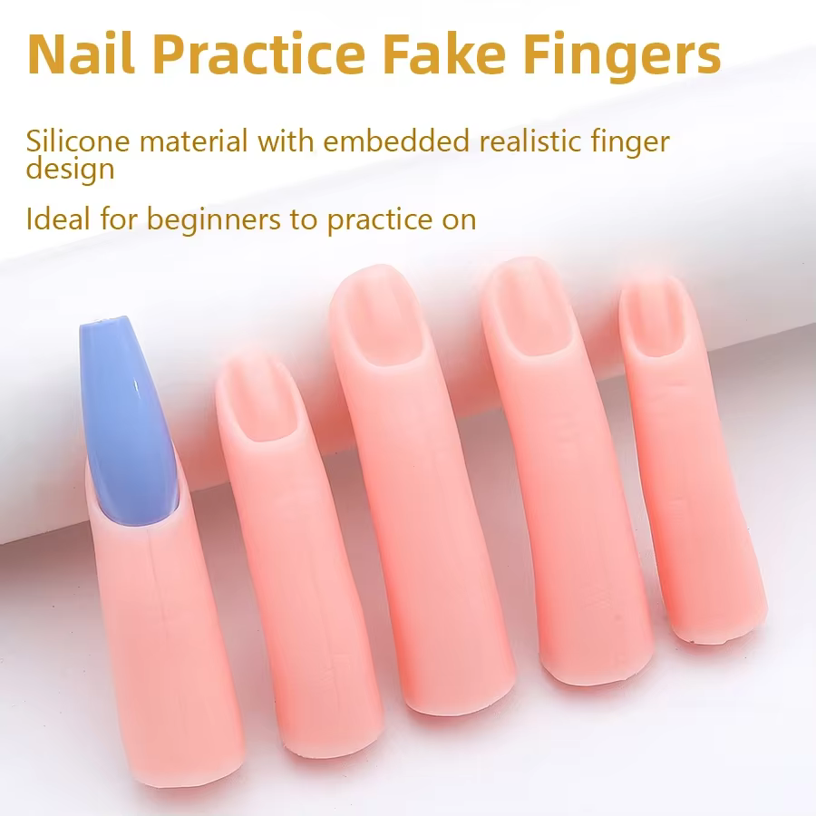 Ensemble de pratique de Nail Art en Silicone, 5 pièces, pointes de doigts pour l'entraînement à l'ex
