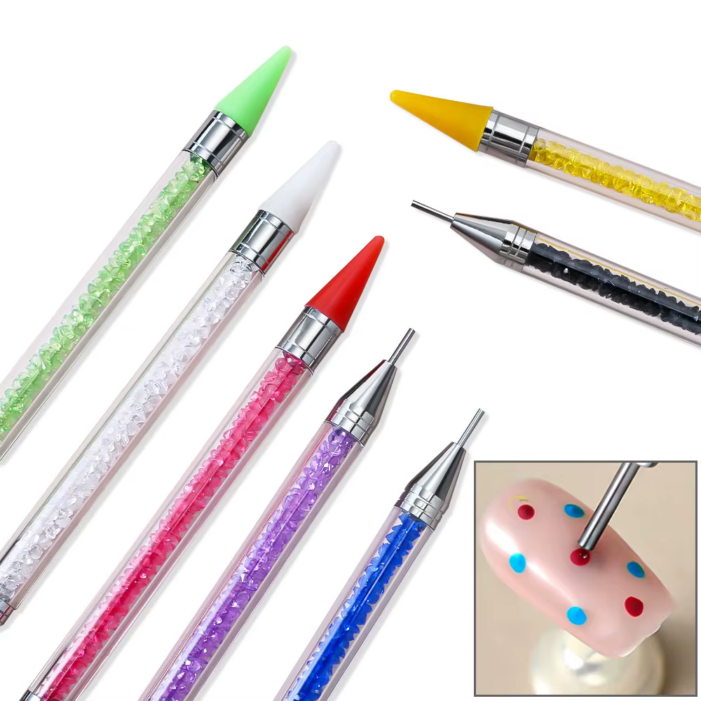 Sélecteur de pierres précieuses en strass à double extrémité, stylo à points, crayon de cire, poigné