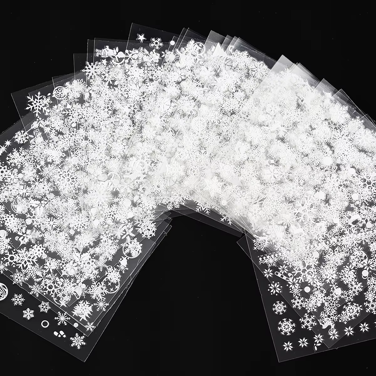 Autocollants 3D en Forme de Flocons de Neige Blancs pour Nail Art, Décalcomanies de Noël, Bonhomme d