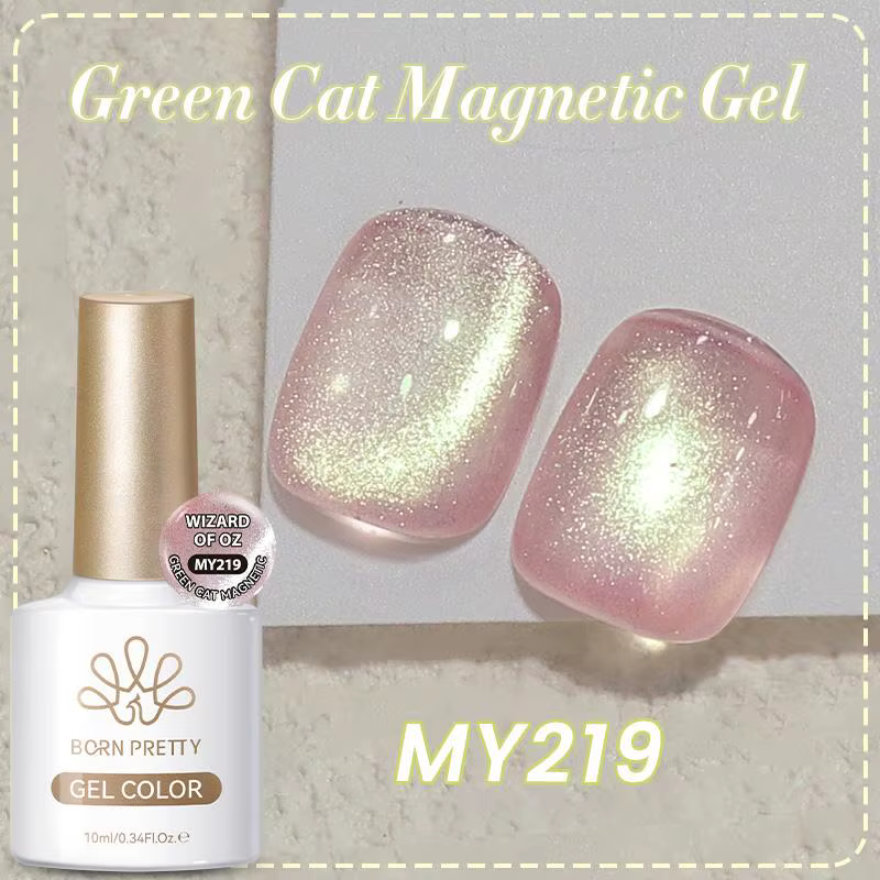 BORN PRETTY 10ml vert chat Gel magnétique Ultra brillant holographique paillettes Semi Permanent tre