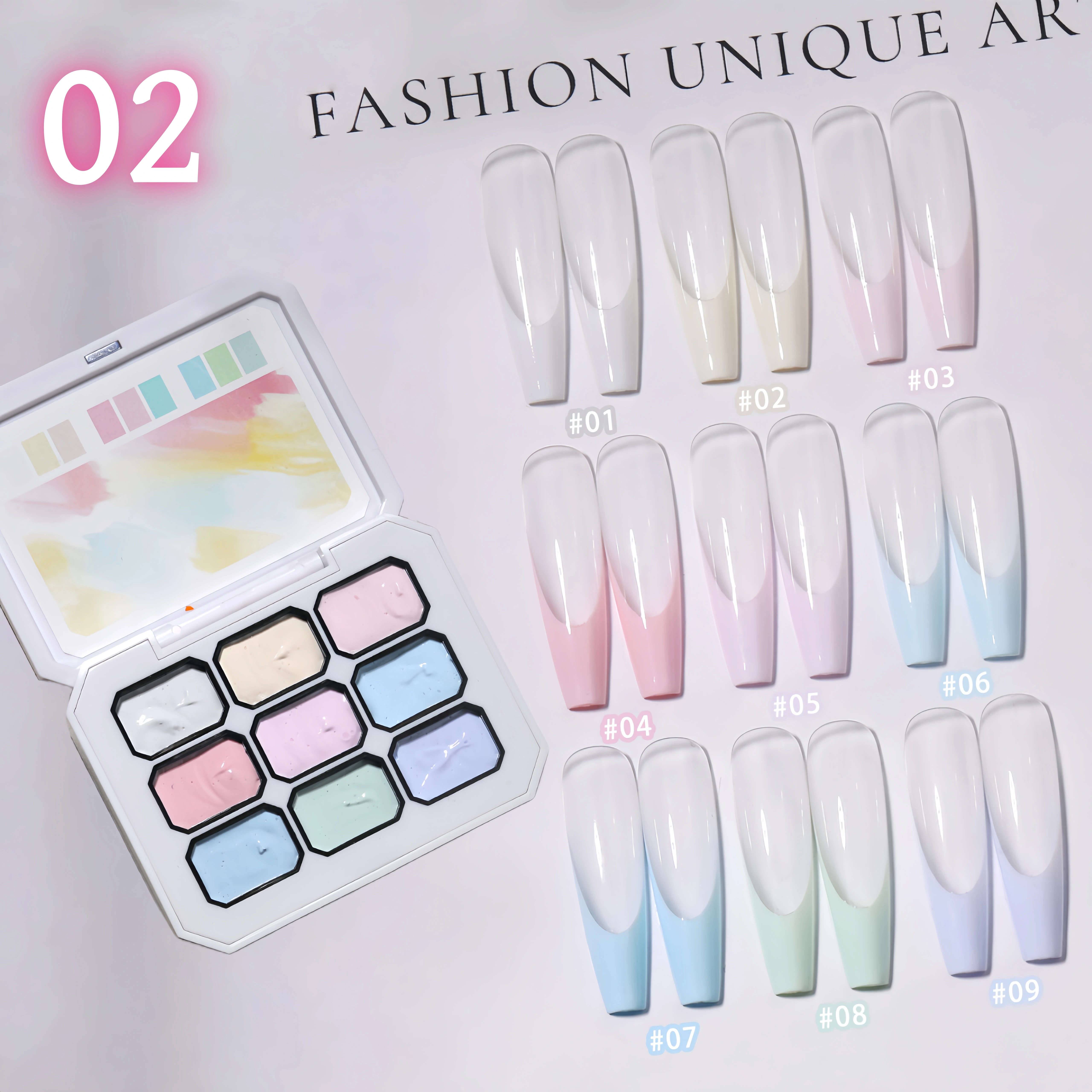 Vernis à ongles solide 9 couleurs, rose, gel de peinture Macaron, vernis à ongles solide très pigmen