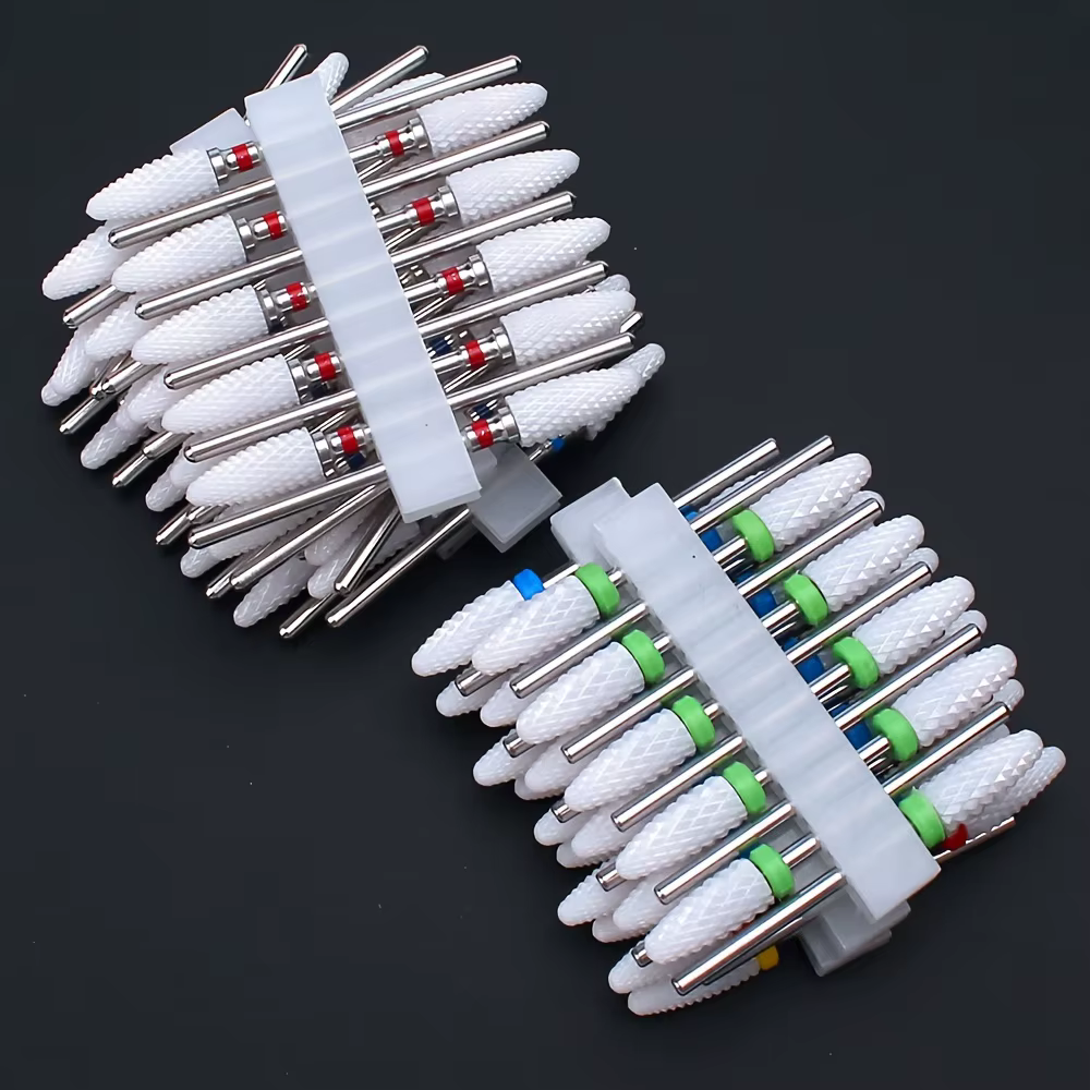 Jeu de forets à ongles en céramique, fraise électrique pour manucure et pédicure, pour Machine à pol