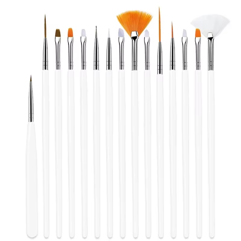 Ensemble d'outils pour Nail Art, 15 pièces/ensemble, doublure en éventail plate, stylo à points pour
