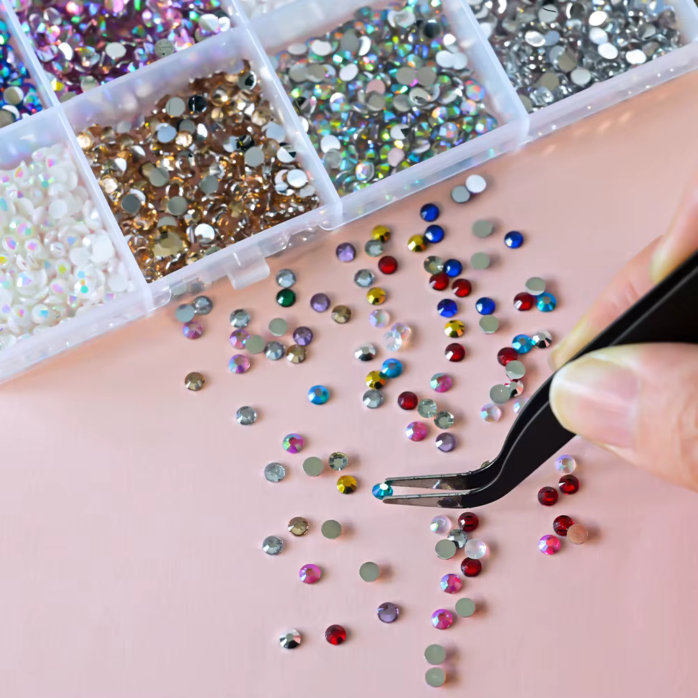 3500 pièces SS10 résine ronde Flatback paillettes strass coloré 3D décor d'ongle bricolage artisanat