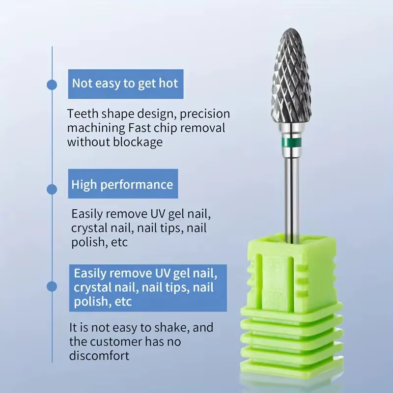 Forets à ongles en carbure de tungstène, perceuse de manucure électrique, accessoires, fraises pour