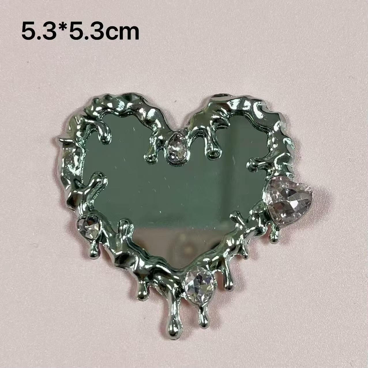 Créatif rose strass eau fluide gouttelette coeur miroir plein diamant nœud papillon connecté étoile