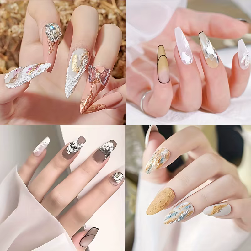 6 couleurs Gel Nail Art plâtre effet 3D sable Texture pas besoin couche de finition Gel vernis UV ve