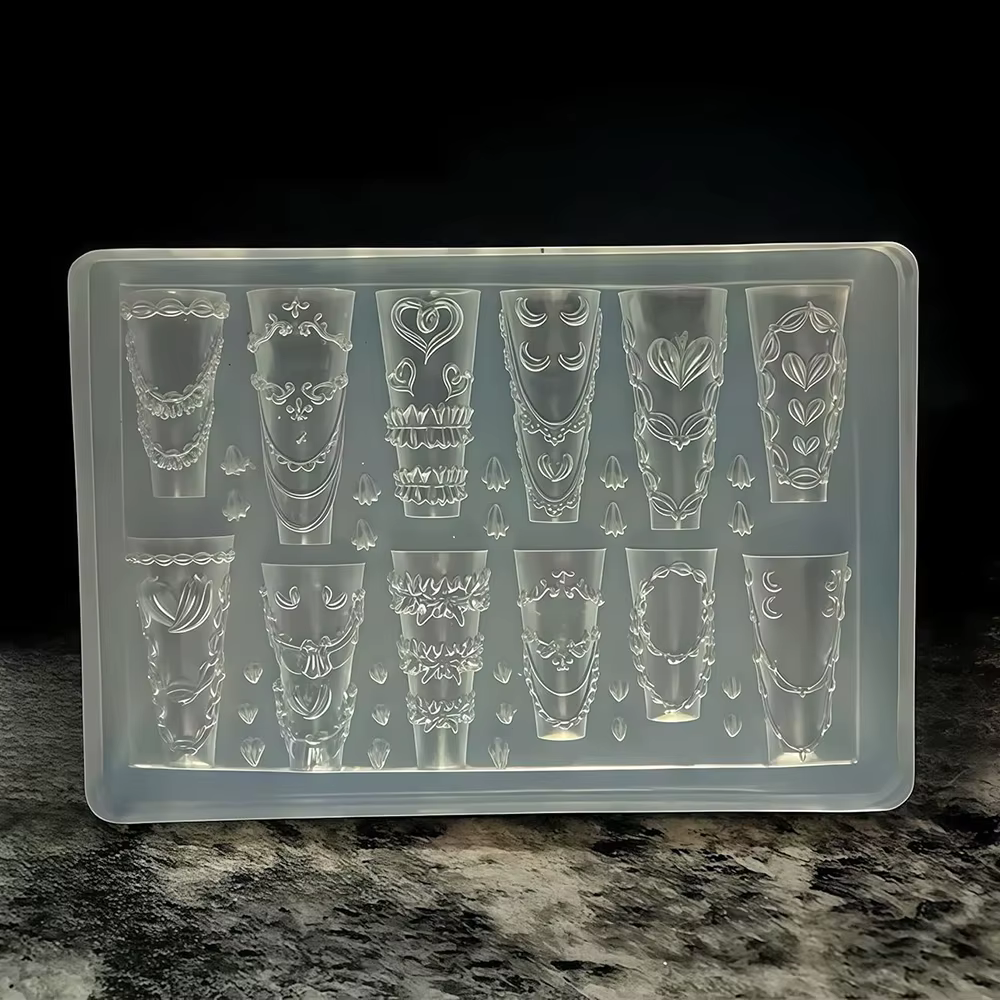 Moule à ongles crème à fleurs pour filles, 3D en Silicone, sculpture d'ongles, breloques en résine,