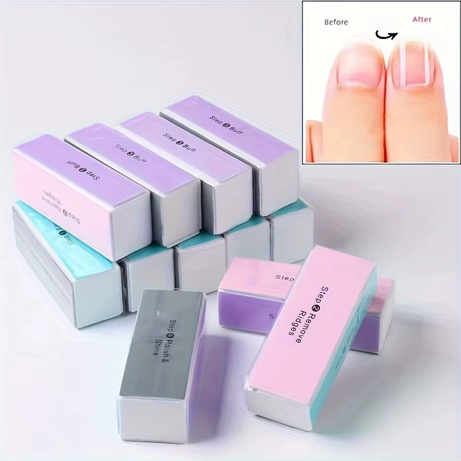 Bloc tampon à ongles 4 voies bloc de polissage coloré brillant polisseuse lime de polissage des ongl
