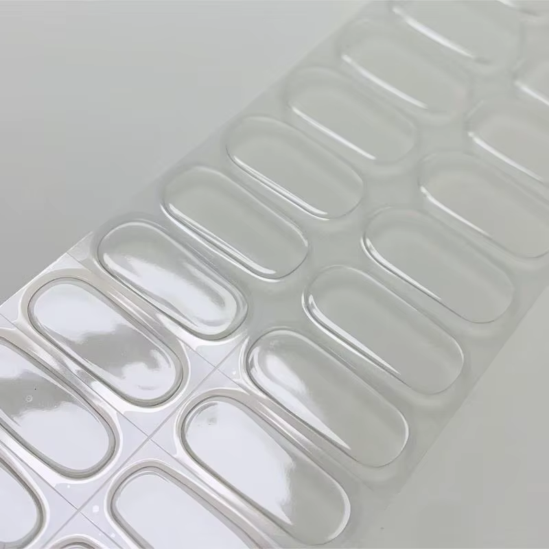 Enveloppes pour ongles en Gel Semi-durci Transparent glacé pour la saint-valentin, autocollant UV cl
