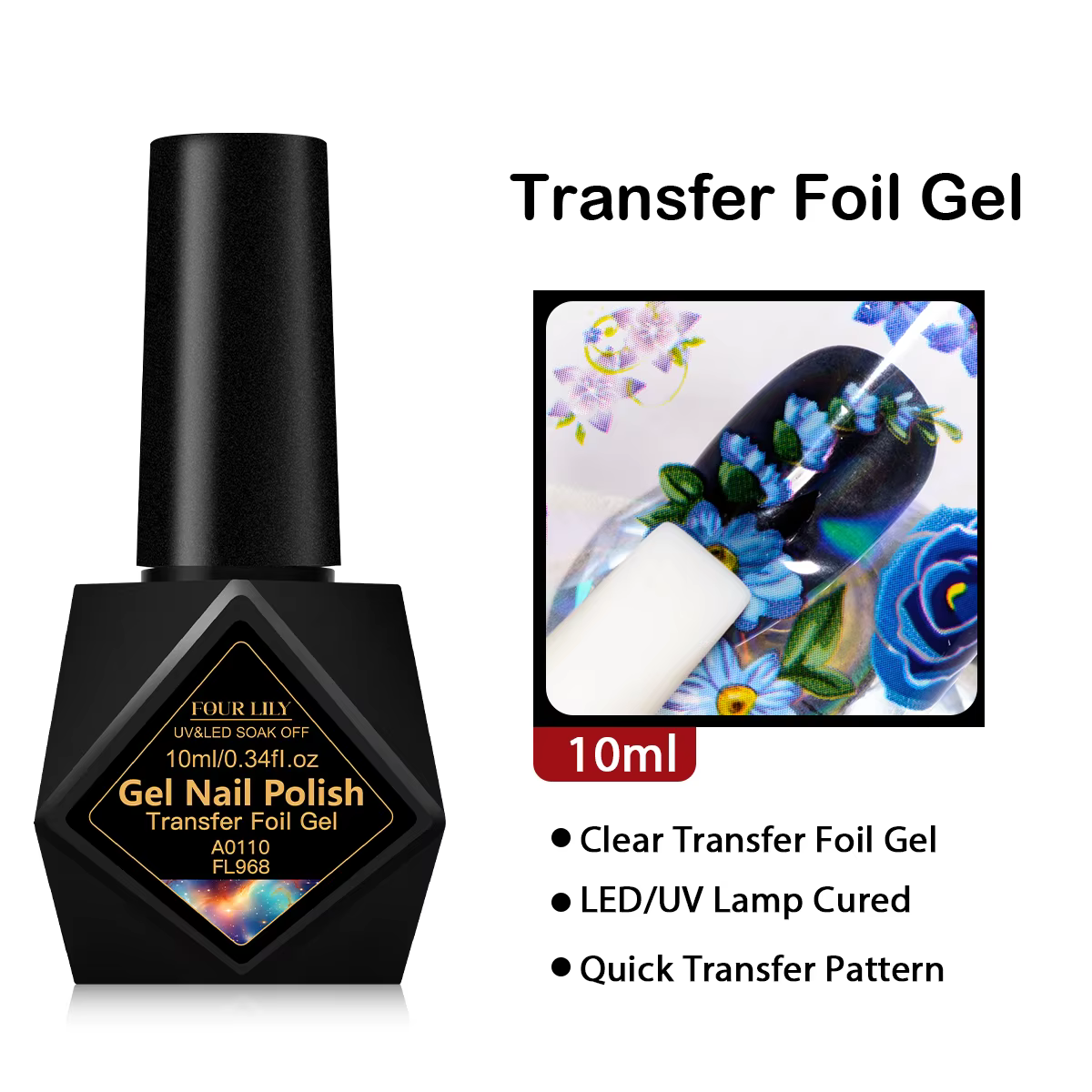 Vernis à ongles semi-permanent en gel de transfert de 10 ml pour autocollants adhésifs, colle à ongl