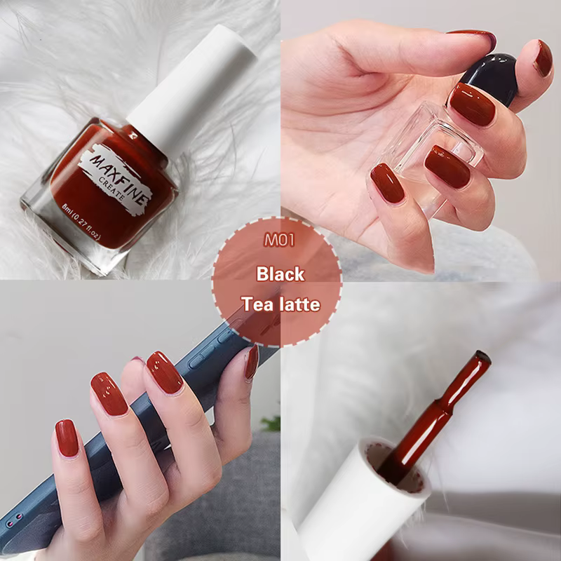Vernis à ongles sans lampe de cuisson, blanc, à paillettes fines, sans cuisson, Transparent, brillan
