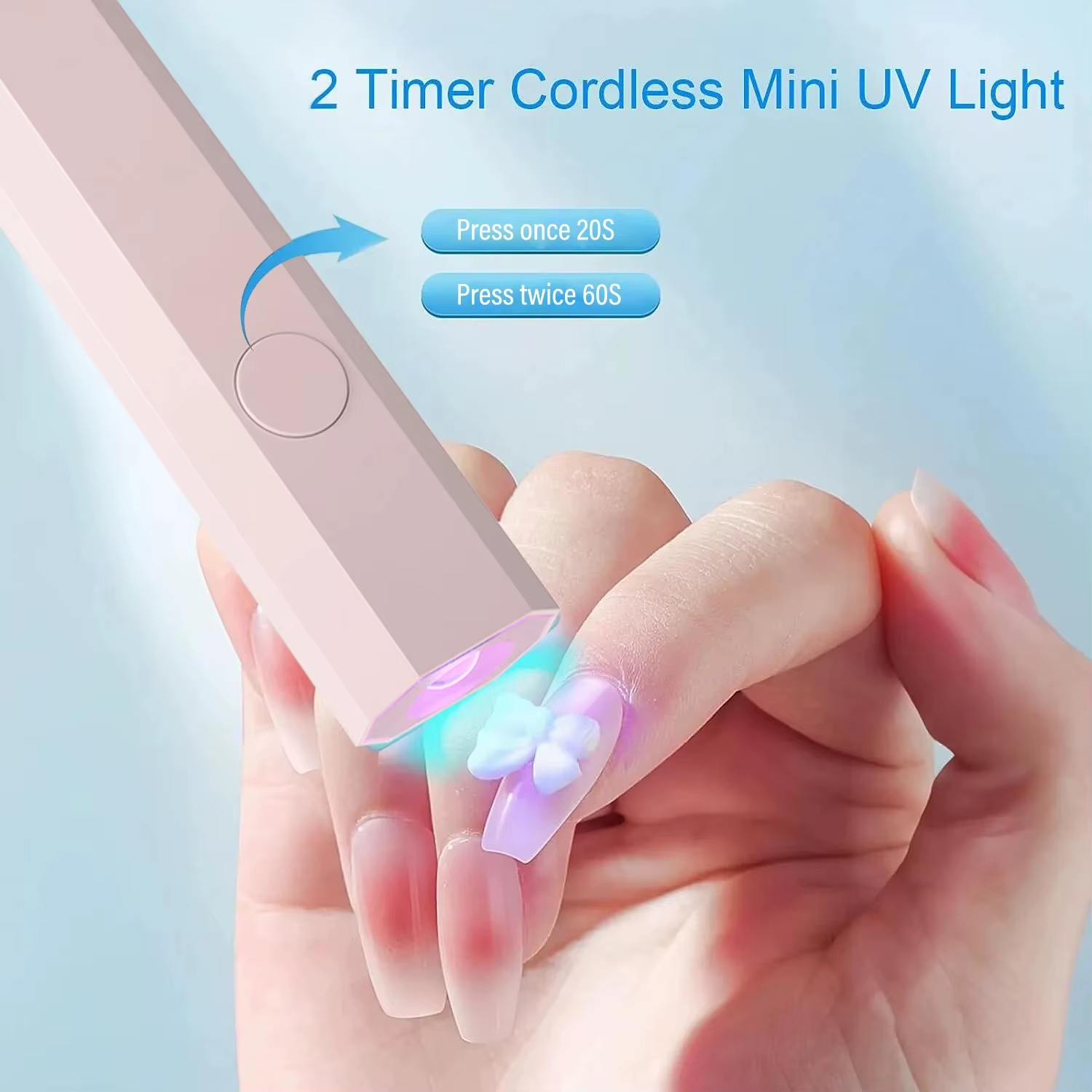 Lampe monogramme portative UV LED pour ongles, pour le durcissement de tous les vernis Gel, Recharge