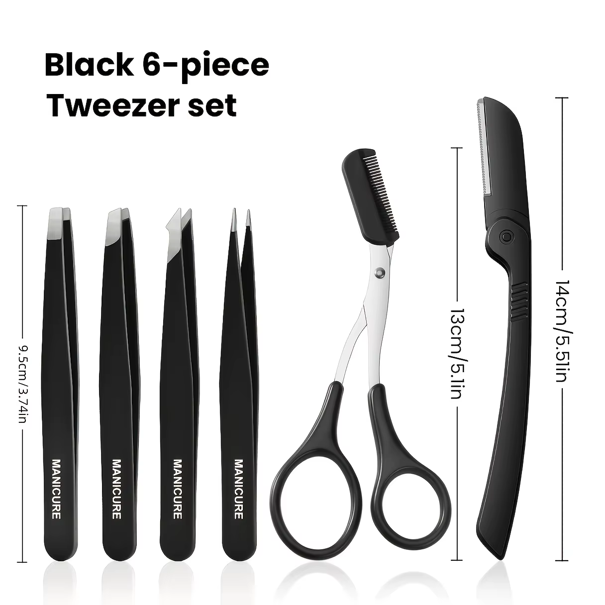 Pincettes et ciseaux professionnels de précision en acier inoxydable, adaptés au coupe des sourcils,
