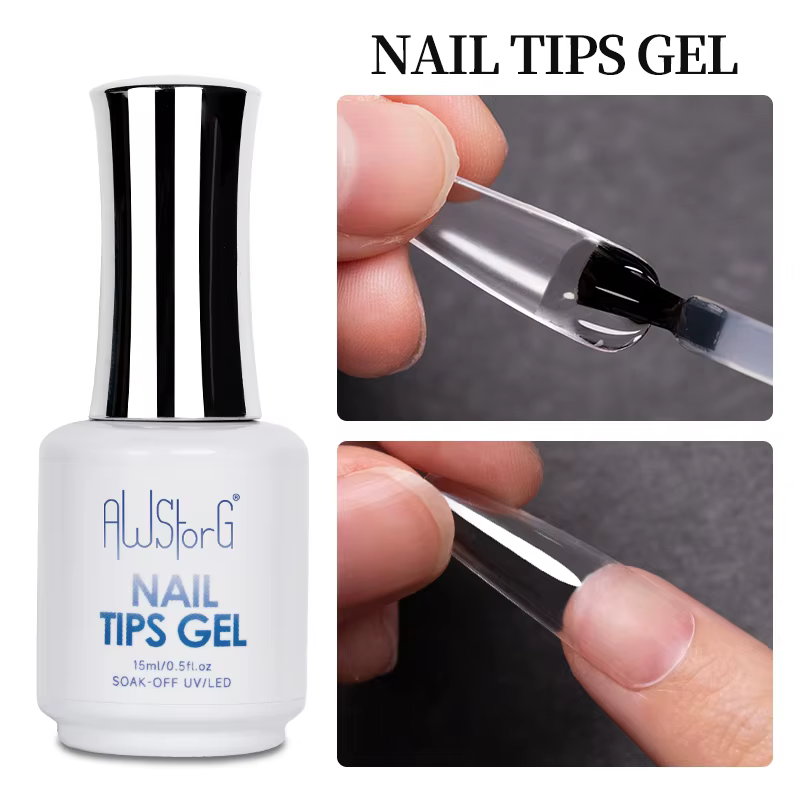 AWStorG 15ML ongles conseils colle Gel pour faux ongles conseils Extension rapide 3 en 1 fonction on