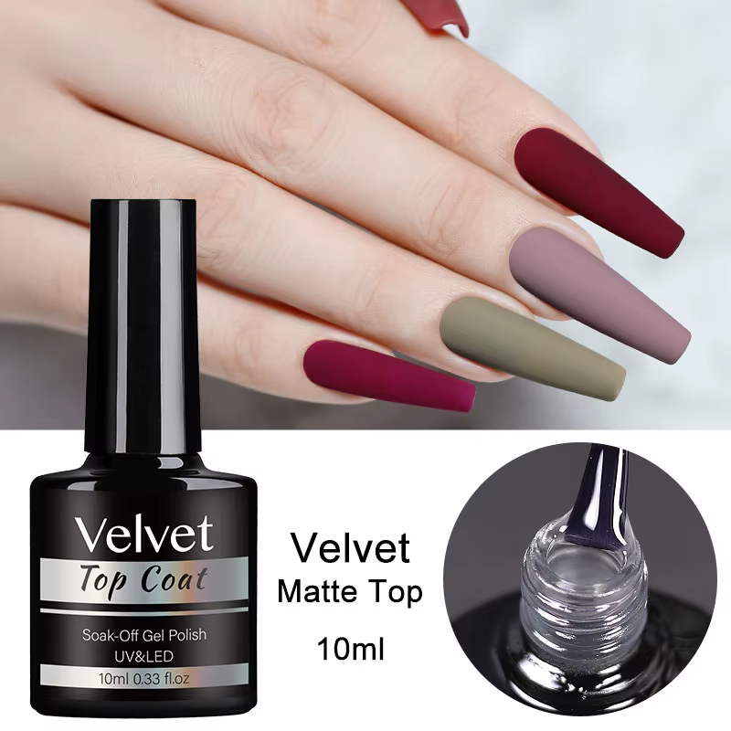 Clou Beaute couche de finition en velours mat vernis Semi-permanent Base en caoutchouc solide sans a