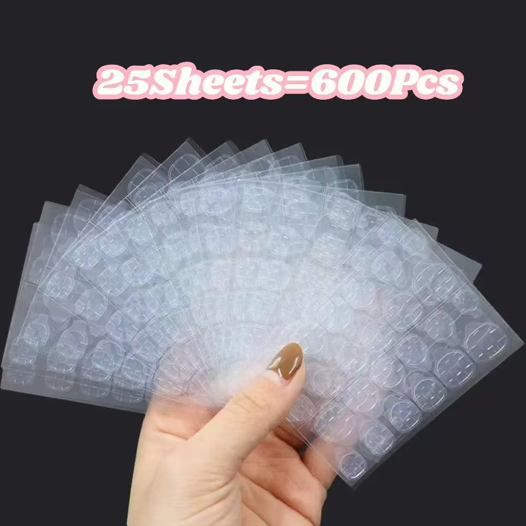 600 pièces Double face colle autocollant pour ongles onglets adhésifs imperméable respirant faux ong