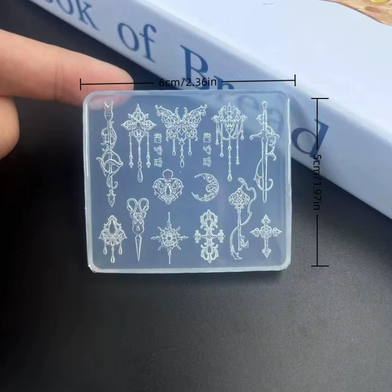 Lotus 3D Silicone Transparent moule à ongles feuilles de Lotus ongles sculpture moule modèle bricola