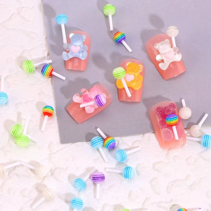50pcs Miniature sucette/1:12 kawaii charme pour ongles, artisanat, bijoux/mignon 3D goujons charmes