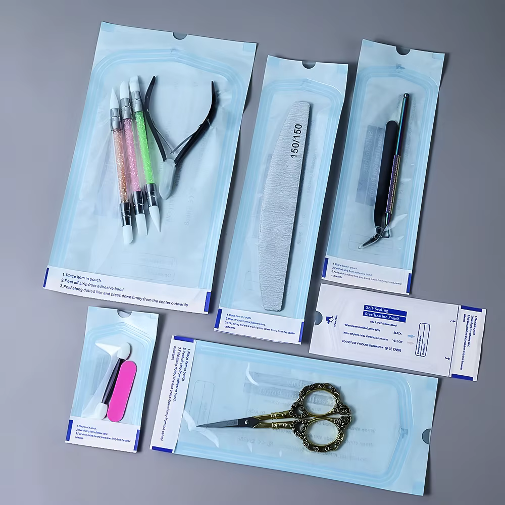 Sacs de stérilisation vides jetables pour Nail Art, 200 pièces/boîte, 26x14cm, pochettes de stérilis