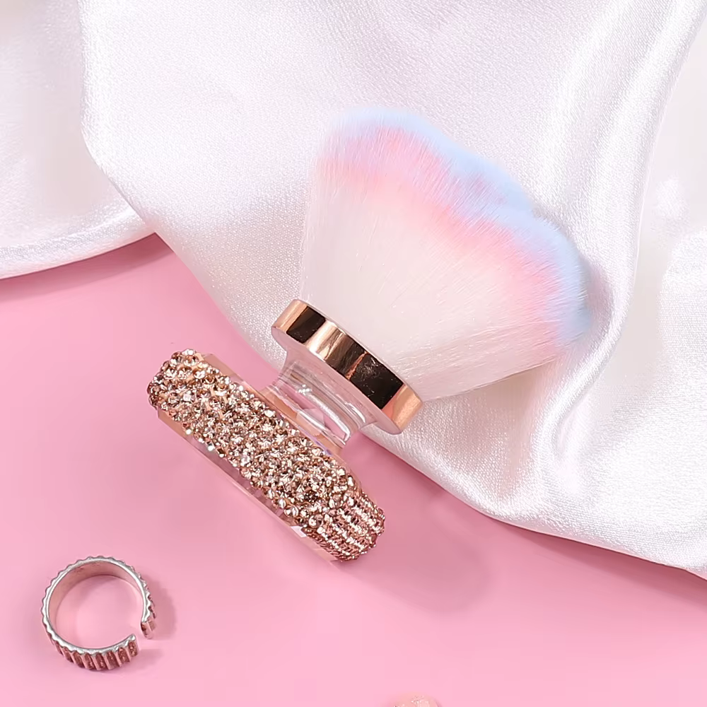 Brosse à tête de Rose en diamant pour Nail Art, pour enlever la poussière des ongles, outil de netto
