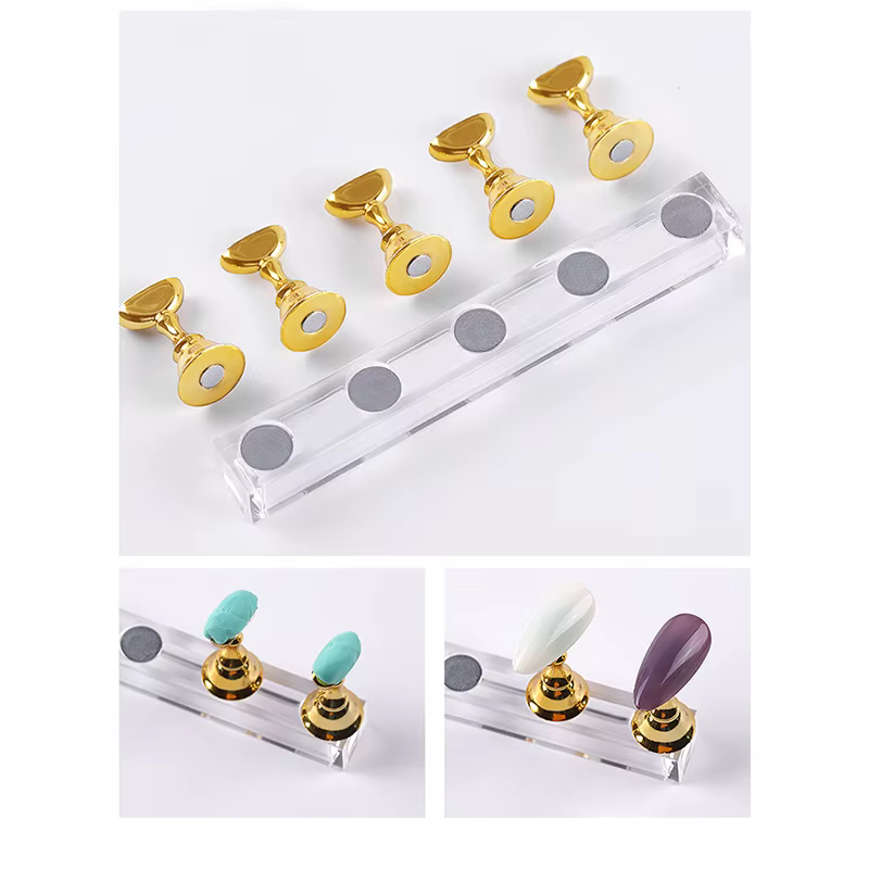 5/30 pièces/ensemble support magnétique pour ongles faux ongles pointe support de pratique support d