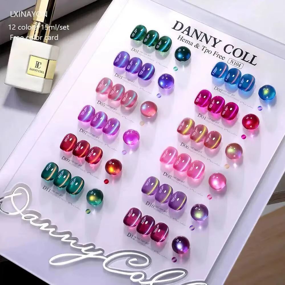 Kit de vernis à ongles gel effet œil de chat TPO FREE avec présentoir, laque gel UV LED semi-permane