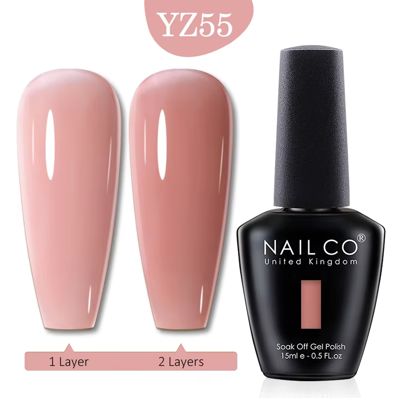 NAILCO-Verhéritage à Ongles Gel UV, Couleurs Chair d'Hiver, Hybride, Couche de Base et de Finition, 