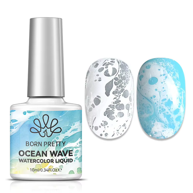 Kit de gel liquide White Wave – Gel de mélange rapide pour nail art marbré et à bulles, effet 3D dou